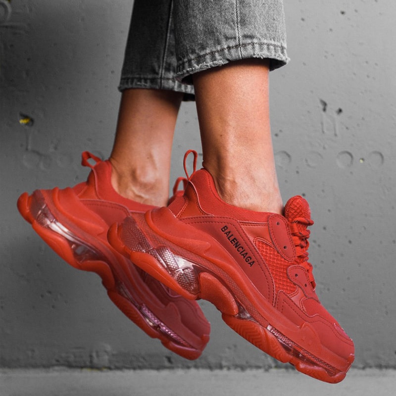 triple s clear sole red